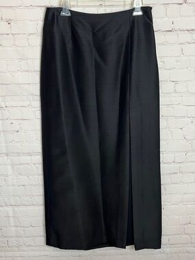 Magaschoni Long Black Skirt with Front Slit